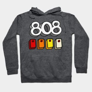 808 Drum Machine Button Grid Design - Electronic Music Fan Art Hoodie